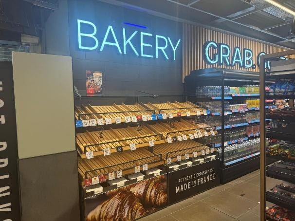 Finished bakery and grab-and-go fixtures.