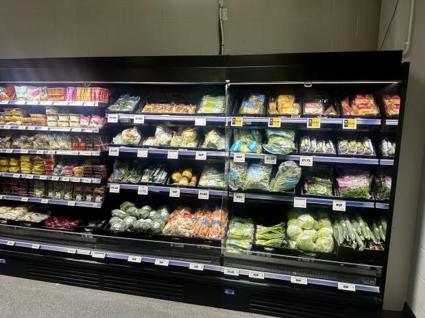 Finished bakery and fresh produce fixtures.