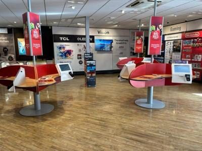 Digital browse displays in the completed store.