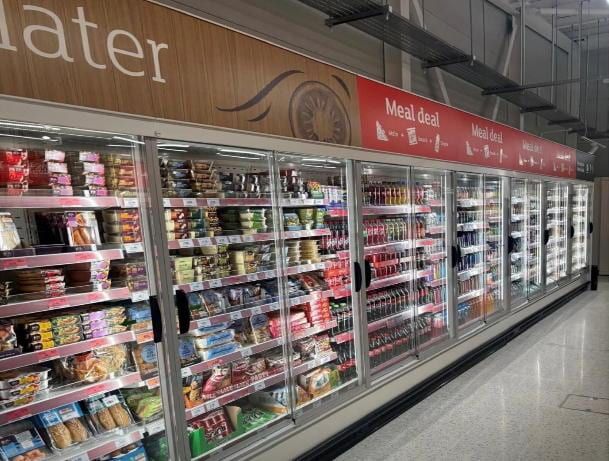 Chilled meal-deal and food-to-go fixtures in the finished store.