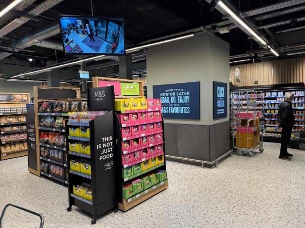 Finished grab-and-go fixtures inside the outlet.