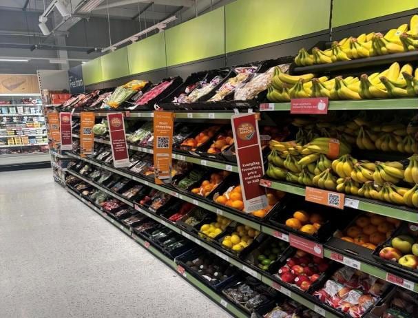 Fresh produce fixtures in the completed Sainsbury's Local.