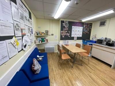 A refurbished back-of-house staff area.