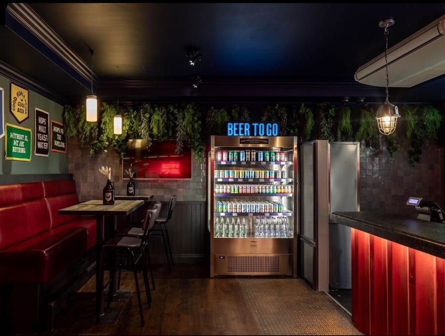 A warm, finished bar interior fitted out by AB Group.